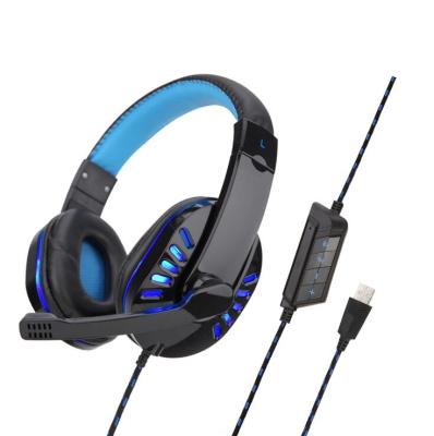 China Headband Wired Stereo Luminous Headset With Microphone For Phone PS4 5.1 7.1 Wired PC Tablet Professional Led Light Gaming Earphone for sale