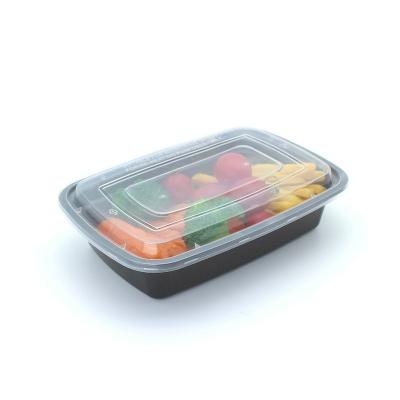 China PP Microwavable Black Rectangular Food Containers Food Container Catering Customized Set for sale