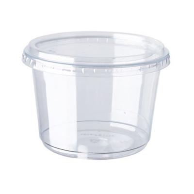 China Ultra Clear Deli Food Containers Recycled Plastic Grocery 16oz PET Lidded Soup Combo Cup for sale