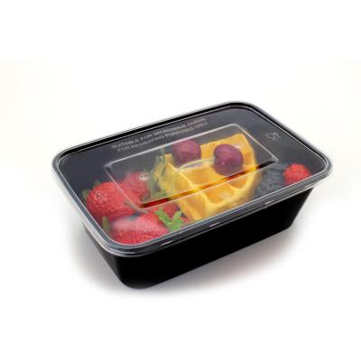 China 650ml Rectangle Bento Box Single Compartment Microwavable Rectangle Food Bowl for sale