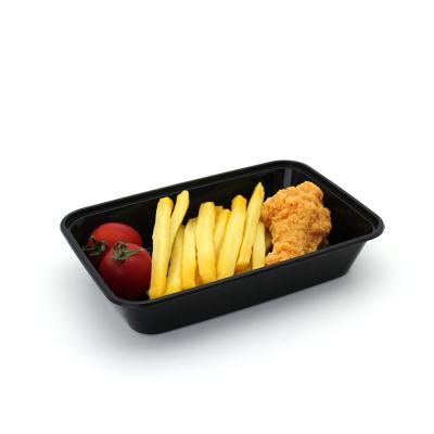 China Microwavable 	Rectangle Bento Box 500ml Meal Prep Containers With Single Rectangle Compartment To Go for sale