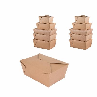 China Microwave Safe Disposable Kraft Paper Container To Go Take Out Container For Fast Food Packaging for sale