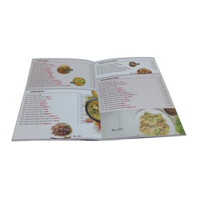 China Paper & Paperboard Cheap Full Color Custom Food Menu Brochure Booklet Printing for sale