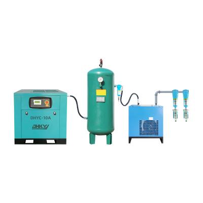 中国 Heavy Duty Direct 7.5KW/10hp permanent magnet screw air Compresor with air storage tank and air dryer 220V/380V/415V/480V 販売のため