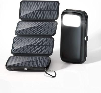 China Fast Charging Support Trending 2021 New Products New Arrivals Foldable Solar Panels 20000mah Battery Charger Solar Power Bank Mobile Phones Laptop for sale