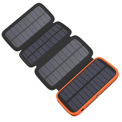 China Fast Charging Support 20000 Mah Portable Solar Charger Waterproof Solar Power Bank Panel Outdoor Charger for sale