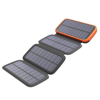 China Support Wholesale Price 20000 Mah Capacity Portable Power Bank 4 Solar Panels Fast Solar Charger for sale