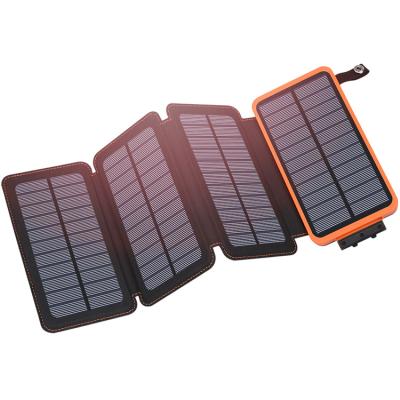 China Solar Panel Charge 20000 Mah High Quality 4 Panels Solar Charger Dual Usb Solar Power Bank for sale