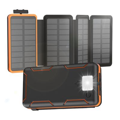 China Solar Panel Charge 20000 Mah Portable Cell Phone Charger Foldable Solar Power Bank Solar Charger for sale