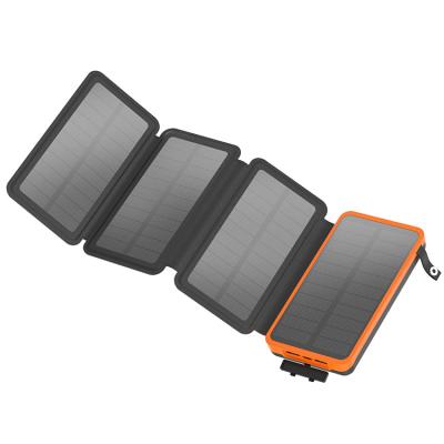 China Solar Panel Charge 20000 Mah Big Capacity Power Bank Solar Panels Phone Camping Solar Charger for sale