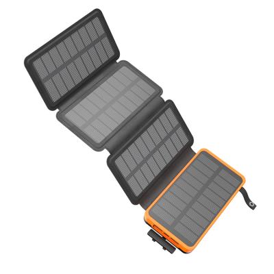 China High Capacity Portable Solar Panel Charging Capacity Solar Power Bank 20000 Mah Waterproof Solar Charger for sale