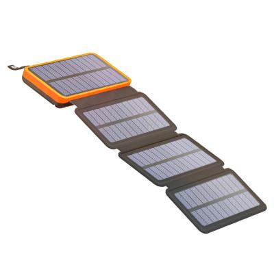 China Foldable Solar Panel Charging 20000 Mah Waterproof Dual Usb Led Flashlight Solar Power Bank Charger for sale