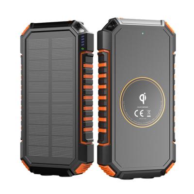 China Waterproof LED Flashlight 20000mAh Phone Charger 20000mAh Outdoor Solar Power Bank New for sale