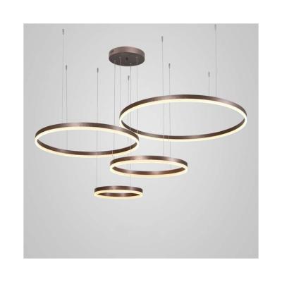 China Modern Bedroom Ring Hanging Living Room Restaurant Multi Circular Led Large Metal Chandelier for sale