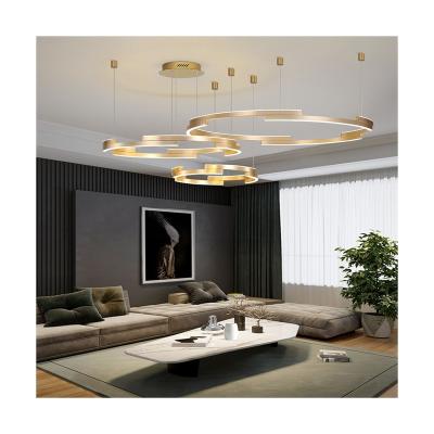 China Modern Modern Luxury Design Round Large Acrylic Metal Ceiling Chandelier Led Light Chandelier for sale