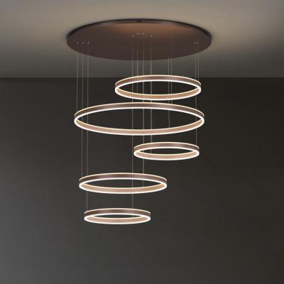 China Modern Vintage Indoor Lighting Luxury Modern Ceiling Circle Led Hotel Decorative Pendant Light Chandelier for sale