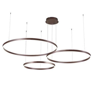 China Modern Hot Product Living Room Hotel Ring Aluminum Coffee Round Lamp Pendant Light Modern Led Chandelier for sale