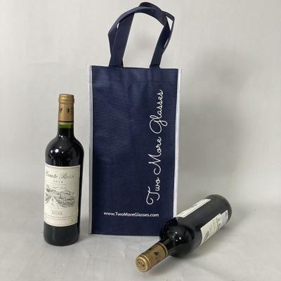 China Customized Non Woven Reusable Handled Wine Carry Tote Bags Wine Bottle Gift Tote Bag Wine Bag For Bottles With Custom Logo for sale