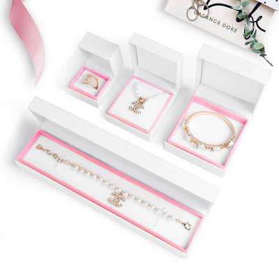 China Disposable Top Custom brand logo gold printing high quality pu leather festival gift package ring necklace bracelet luxury jewelry box for sale