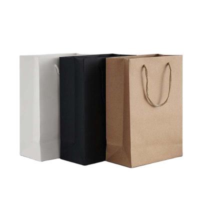 China Recyclable Top Custom Printed Your Own Logo White Brown Kraft Gift Craft Shopping Paper Bag With Handles for sale