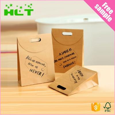 China New fashion eco low cost recyclable custom production die cut paper bag for sale