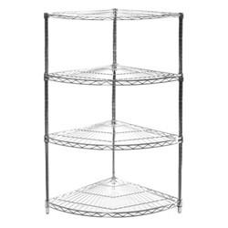 China Radius Corner Home Wire Shelving , Chrome Kitchen Storage Racks With 4 Shelves for sale