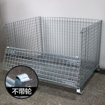 China Hot Dipped Galvanized Industrial Collapsible Wire Container Products , Stackable Wire Mesh Bins for sale