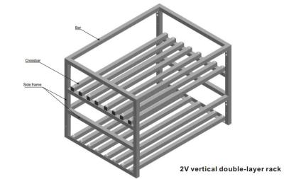 Chine Fil fait sur commande enterrant 2 couches de double rayonnage léger profond pliable en métal pour la batterie à vendre