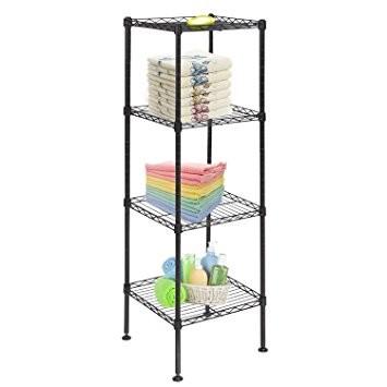 China Living Room Basic 4 Tier Home Wire Shelving Units / Chrome Wire Kitchen Shelving  for sale