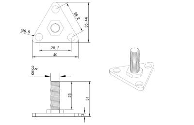 China White Wire Shelving Parts , SS 304 Adjustable Leveling Bolt Down Foot For 1