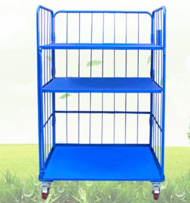 China High Loading Capacity Retail Warehouse Corrossion Resistant Logistic Metal Wire Cart for sale