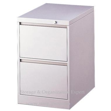 China Cabinete de archivo bloqueable del cajón del metal blanco dos, pequeños gabinetes de almacenamiento de fichero del metal  en venta