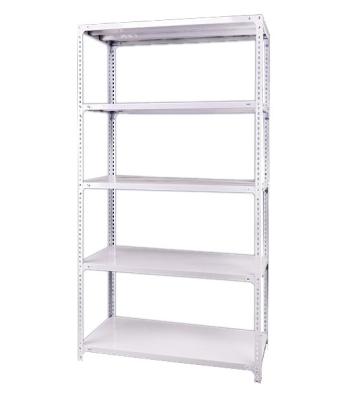 China Shelving branco do período largo, tipo cremalheiras de O do shelving do armazém do rebite do metal do ângulo à venda