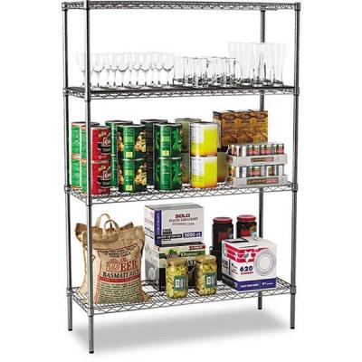 China Basic 4 - Layer Kitchen Storage Racks /  Black Wire Shelving Unit 42