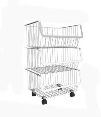 China Muti - Purpose Durable Stacking Wire Grid Baskets Rack Storage Organizer 20x41.5x33cm for sale