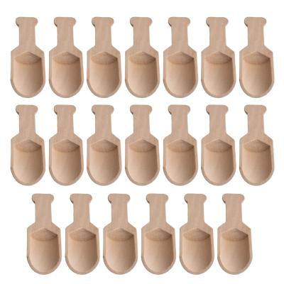 China Factory Wholesale Disposable Coffee Short Wooden Scoop Cooking Mini Flat Wooden Scoops For Bath Measuring Salts for sale