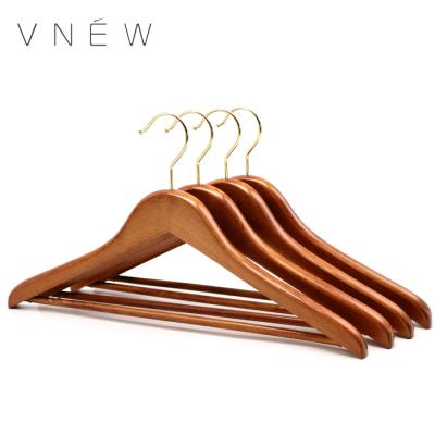 China Vintage modern color wooden hanger for clothes for sale