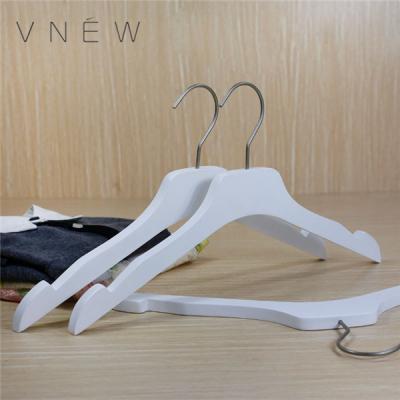 China Eco - Friendly White Cheap Wooden Clothes Coat Shirt Hanger for sale