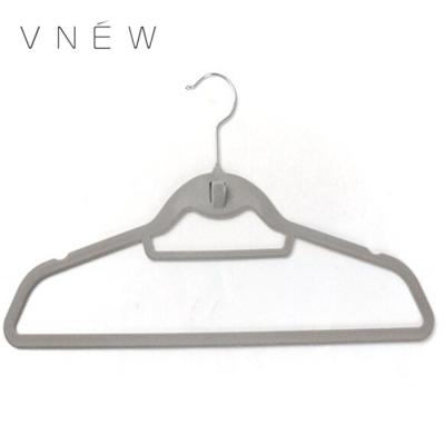 China Modern Lightweight Durable Use Space Saving Non Slip Plastic Velvet Clothing Hanger for sale