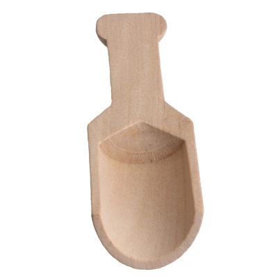 China Factory Wholesale Disposable Coffee Short Wooden Scoop Cooking Mini Flat Wooden Scoops For Bath Measuring Salts for sale