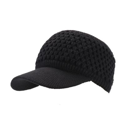 China Comfortable Blank Top Wool Twill Ladies Tongue Duck Tongue Duck Solid Color Warm Baseball Hat for sale