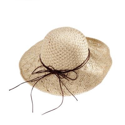 China Large Breathable Handmade Straw Sun Hat Foldable Straw Hat Hook Gutters Hat Custom for sale