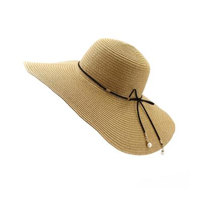 China Simple Large Sunshades Beach Sunshade Straw Hat Breathable Round Lid Cap Customized for sale