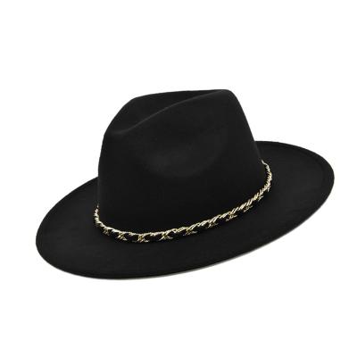 China Suitable Party Gatherings Wool Felt Hat Can Be Customized Accessories Jazz Hat Chain Thrower Hat for sale