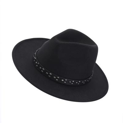 China Breathable comfort autumn and winter ladies felt hat cowboy hat party band tweed breathable custom hat for sale