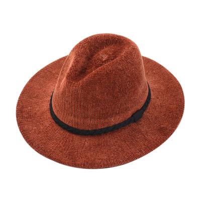 China Autumn and Winter Cowboy Panama Flat Brim Suitable Soft Hat Folding Hats Women's Felted Hat for sale