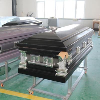 China Low Price American Style Metal Caskets With Handles for sale