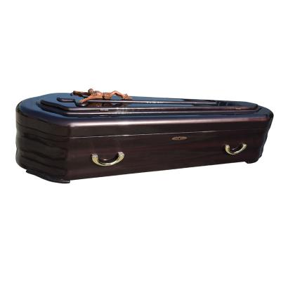 China Praise European God Style Adult Solid Wood Coffin for sale