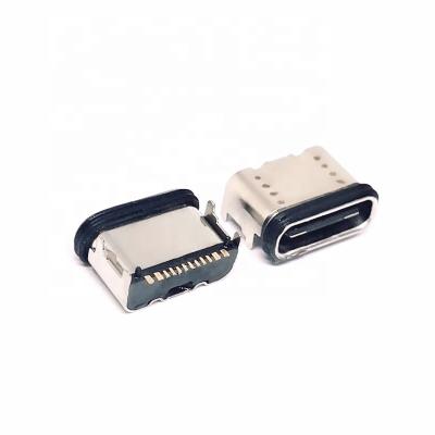 China Waterproof Type-C type C 16P receptacle waterproof smt 16PIN USB female PCB connector for sale