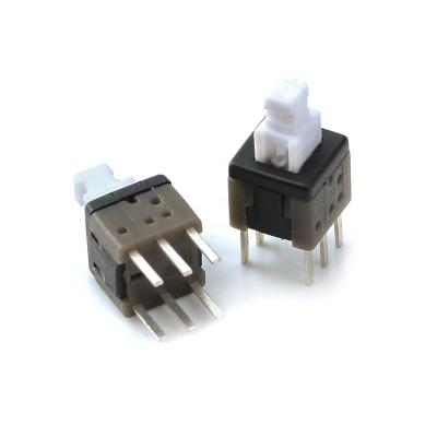 China DIP 6 pin 5.8x5.8mm PB-22E60 mini push button switch 5.8*5.8 self-lockng push switch button for sale